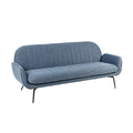 **Sofa w stylu skandynawskim z tkaniny - niebieski, dwa miejsca**