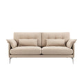 **Wygodna sofa z miękkimi poduszkami i metalowymi nogami**